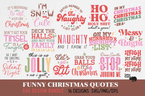 Download Funny Christmas Quotes SVG Bundle - Christmas quotes Collection