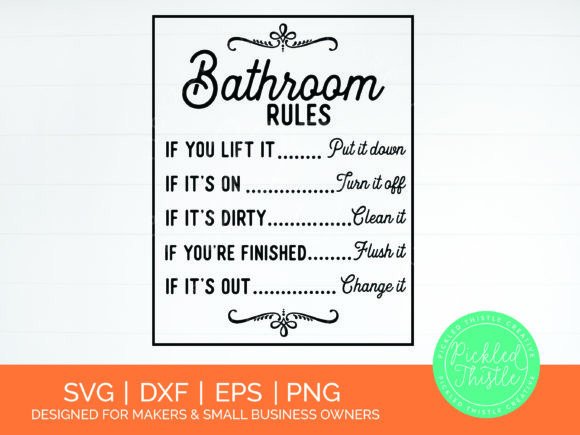 Download Bathroom Rules Farmhouse Sign SVG - Farmhouse sign Collection